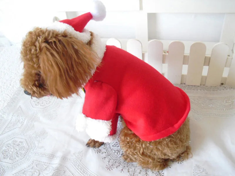 Pet Cat Christmas Clothes Winter Warm Costumes Funny Santa Claus Dressing Up Jackets Kitten Dog Xmas New Year Party Outfits Gift