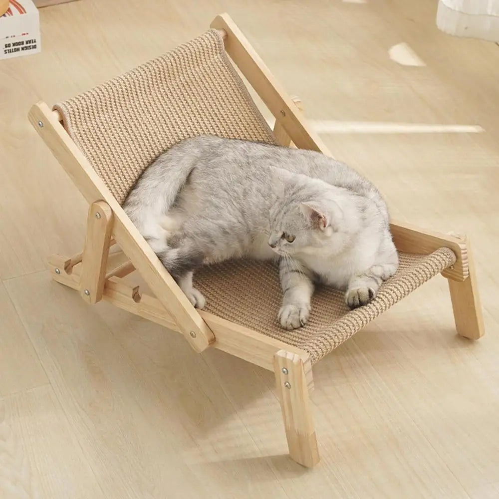 New Cat Chair Pet Sisal Bed Adjustable Recliner Portable Puppy Sleeping Nest House Comfort Nestapply Cat Dog Supplies