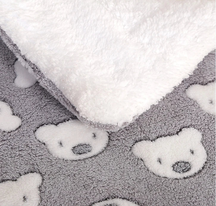 Ultra Soft Plush Cat Bed Mat with Cute Prints Reversible Fleece Dog Crate Kennel Pad Cozy Washable Thickened  for Kitten Puppy