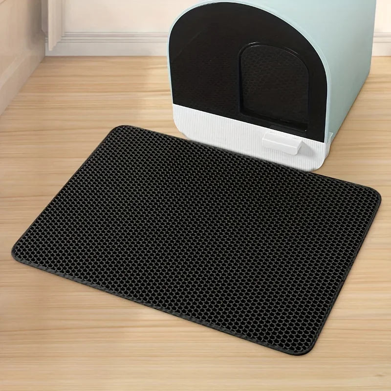 EVA Double Layer Cat Litter Trapping Mat, Non-slip Washable Cat Litter Box Cleaning Mat Cat Toilet Mat