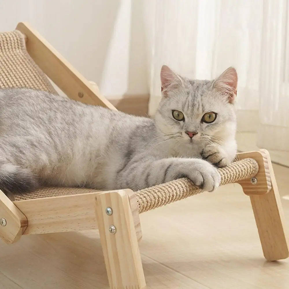 New Cat Chair Pet Sisal Bed Adjustable Recliner Portable Puppy Sleeping Nest House Comfort Nestapply Cat Dog Supplies